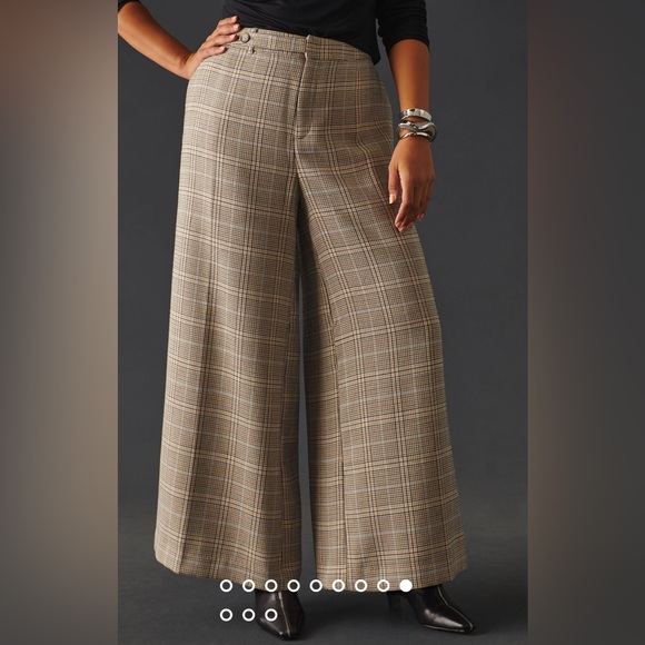 Maeve Plaid Wide Length Pants Anthropologie - Picture 2 of 8